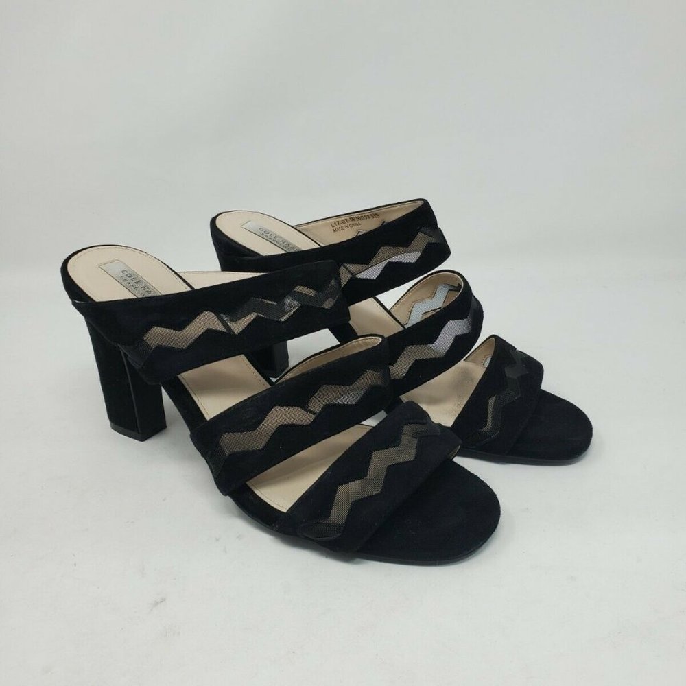 Cole Haan Black Suede Emilia Sandal (8) - Picture 1 of 7